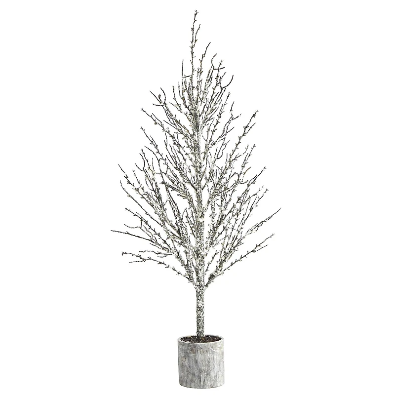 4ft. Unlit Snowed Twig Artificial Christmas Tree in Decorative Planter