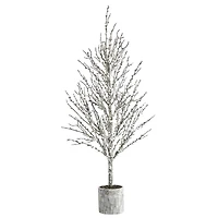 4ft. Unlit Snowed Twig Artificial Christmas Tree in Decorative Planter