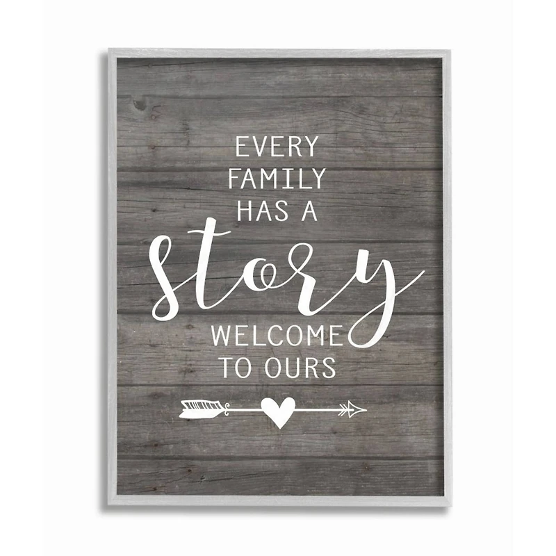 Stupell Industries Every Family Has A Story Wall Art in Gray Frame
