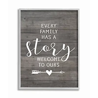 Stupell Industries Every Family Has A Story Wall Art in Gray Frame