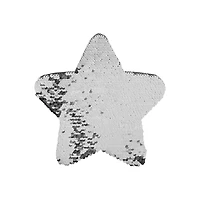 Craft Express 7" Silver & White Star Sublimation Sequin Patches, 2ct.