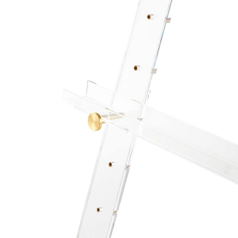 57" Clear Acrylic Plastic Adjustable 7-Tier Display Easel with Gold Metal Hardware & Chain Support