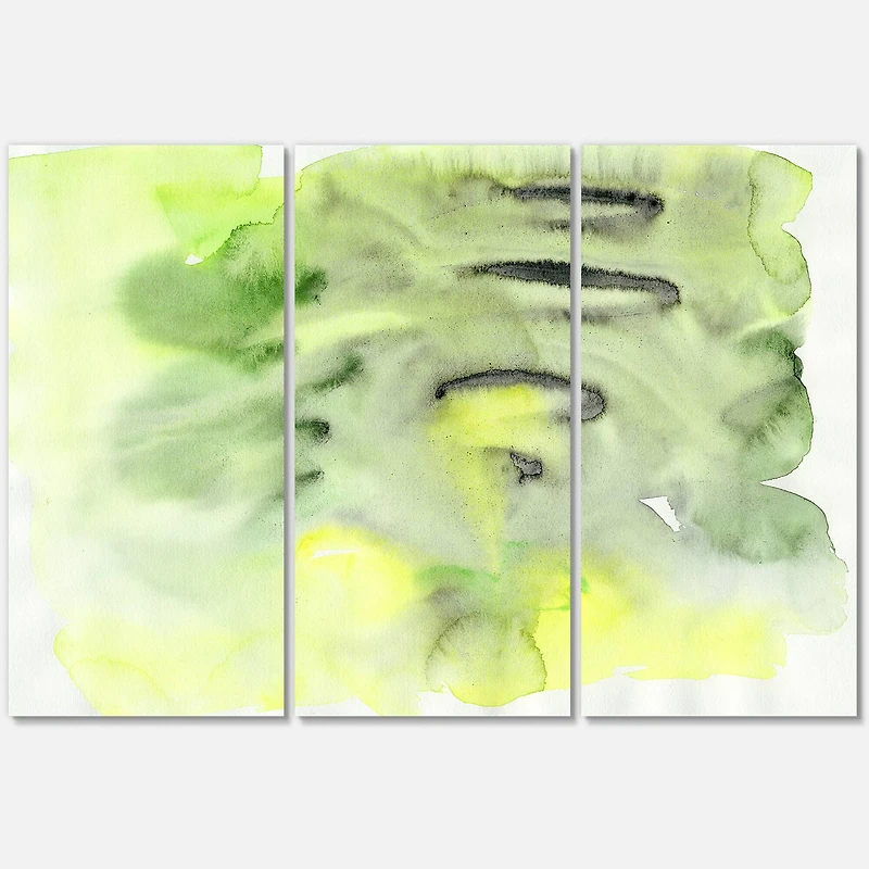 Designart - Abstract Pond of Green and Yellow