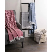 DII® Gray & White Thin Stripe Throw