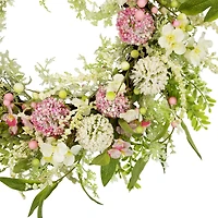 28" Pink & Green Hydrangea & Berry Floral Spring Wreath
