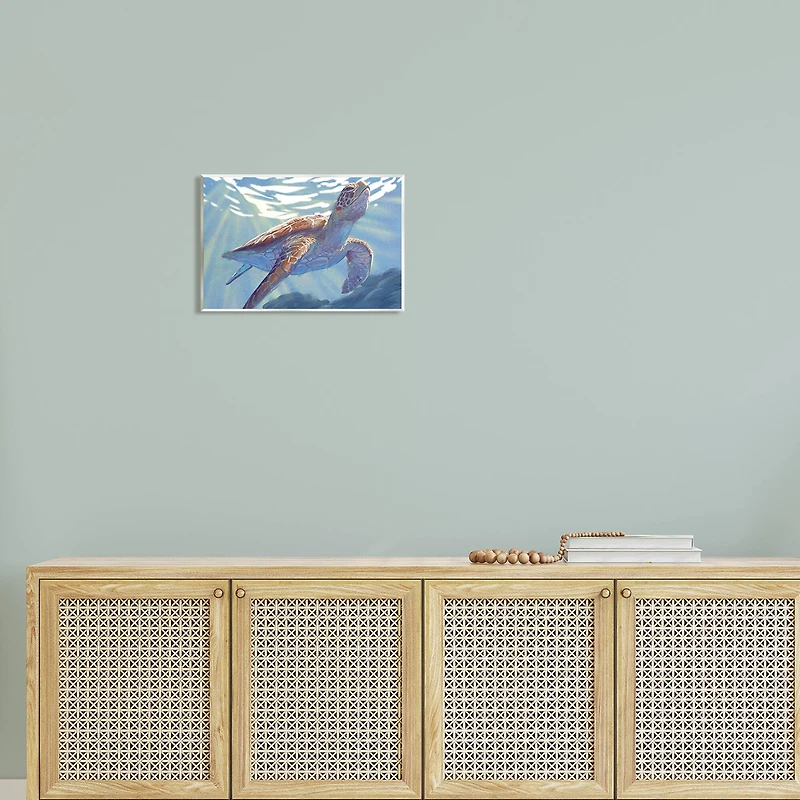 Stupell Industries Deep Ocean Sea Turtle Wall Plaque Art