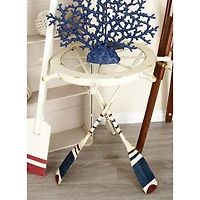 2.5ft. White Coastal Metal Accent Table