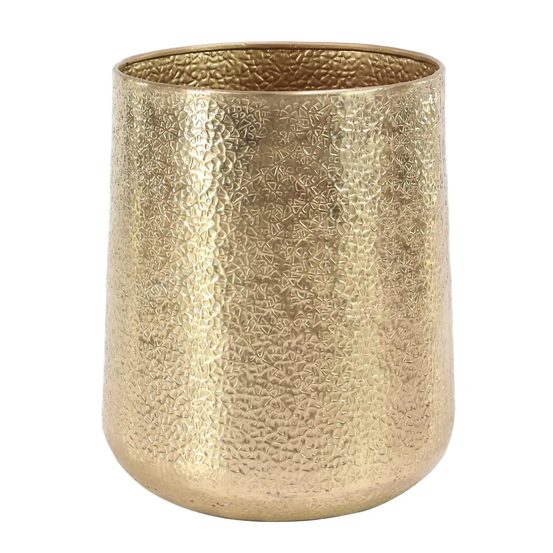 Set of 3 Gold Aluminum Glam Planter, 12", 16", 20"
