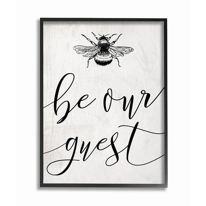 Stupell Industries Be Our Guest Print with Black Frame Wall Accent