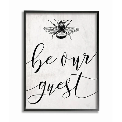 Stupell Industries Be Our Guest Print with Black Frame Wall Accent
