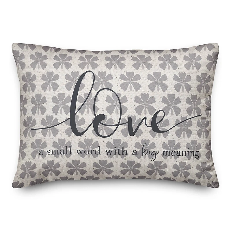 Love Has a Big Meaning Indoor/Outdoor Lumbar Pillow
