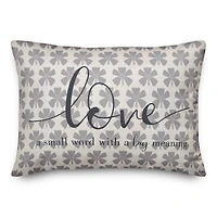 Love Has a Big Meaning Indoor/Outdoor Lumbar Pillow