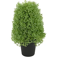 15" Unlit Artificial Boxwood Cone Topiary Tree with Round Pot