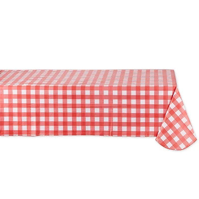 Red Check Vinyl Tablecloth 60" x 84"