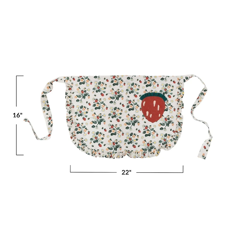 Hello Honey® Cotton Half Apron with Strawberry-Shaped Pocket