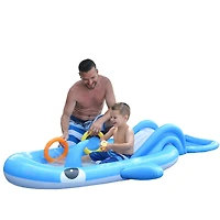 Pool Central® 7ft. Inflatable Children's Whale Shaped Interactive Play Pool