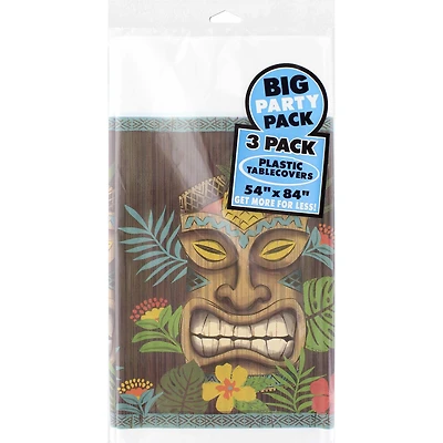 84'' x 54'' Vintage Tiki Plastic Table Cover