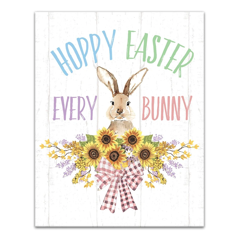 Hoppy Easter Every Bunny 11" x 14" Canvas Wall Art