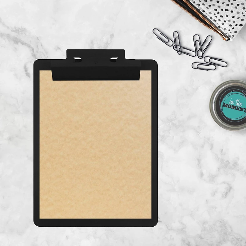 JAM Paper Black Legal Aluminum Premium Clipboard with Hinge