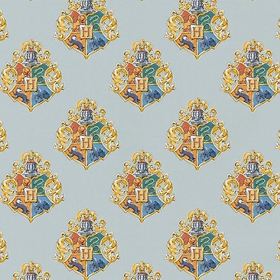 Harry Potter Blue Watercolor Crest Precut Cotton Fabric