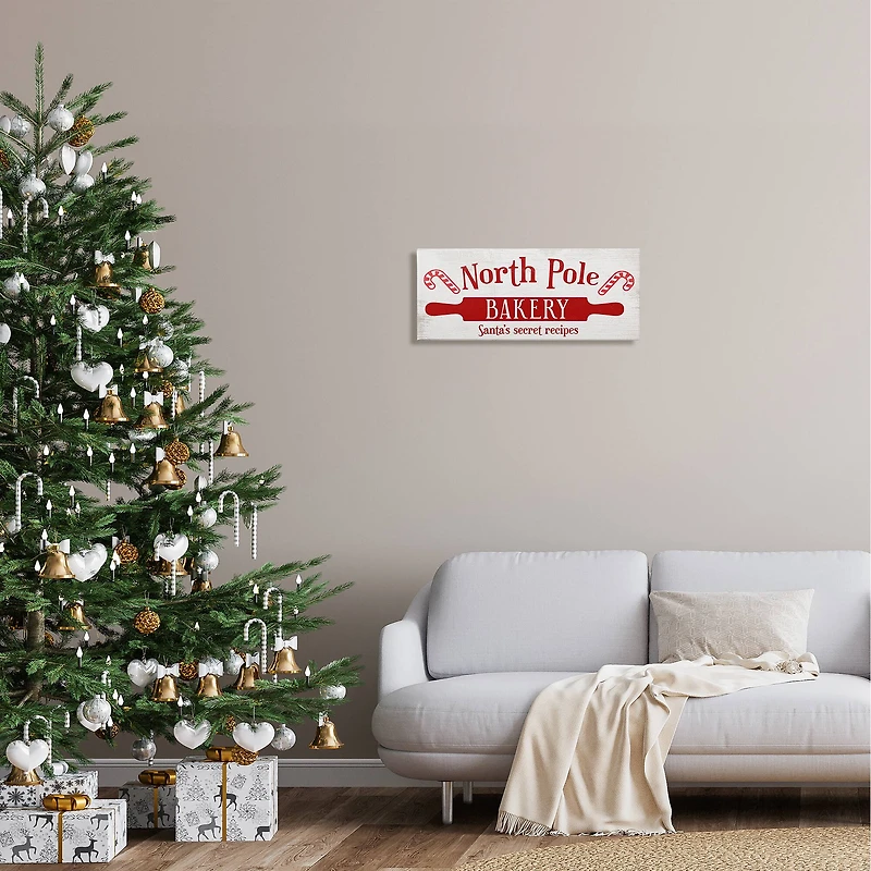 Stupell Industries North Pole Bakery Kitchen Sign Canvas Wall Art