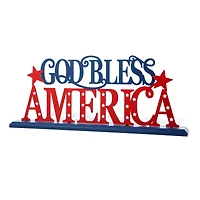 Glitzhome® 18" Wide God Bless America Tabletop Décor