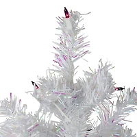 3ft. Pre-Lit White Iridescent Pine Artificial Christmas Tree, Purple Lights