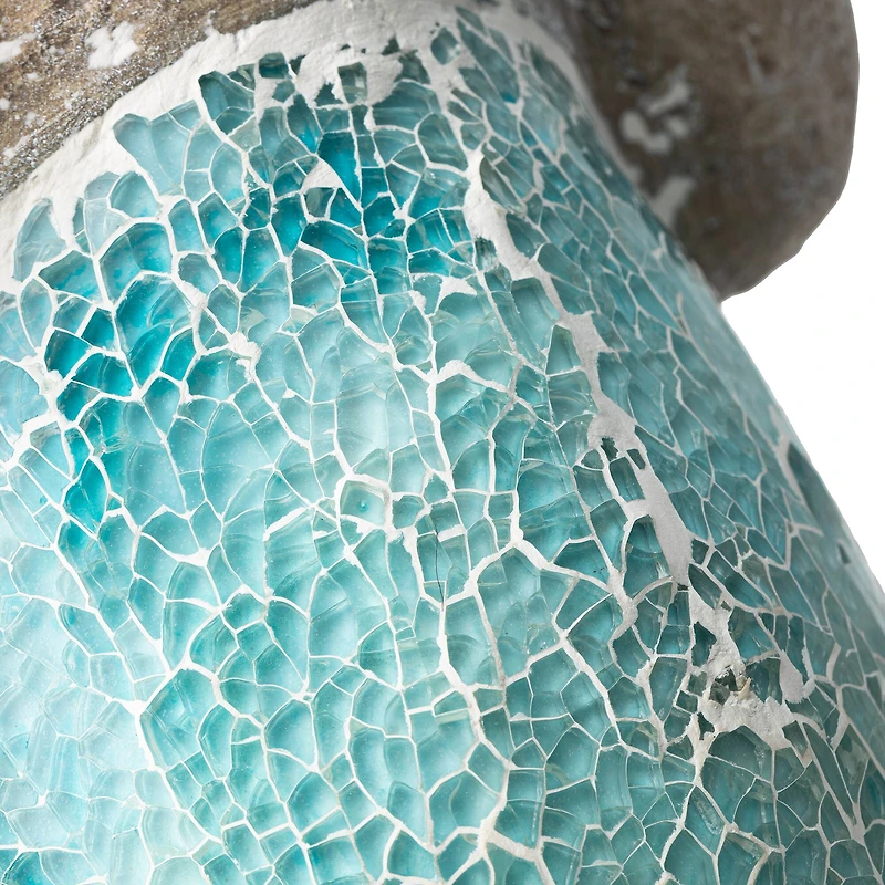 Glitzhome® 18" Faux Granite & Mosaic Sitting Elephant Statue