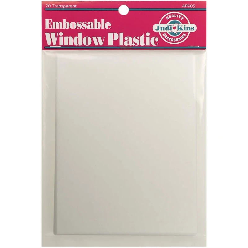 JudiKins Embossable Clear Window Plastic Sheets, 20 Pack