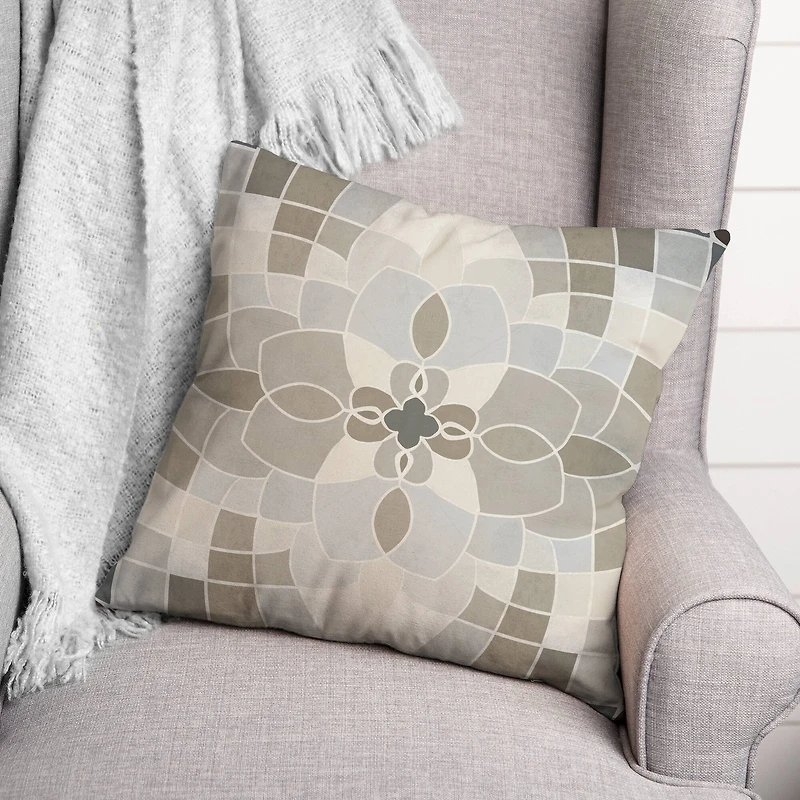 Earth Stone Mosaic Throw Pillow