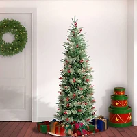 6ft. Unlit Feel Real® Virginia Pine Mixed Hinged Artificial Christmas Tree with Berries and Pinecones