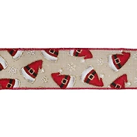 2.5" x 20ft. Santa Hat Faux Linen Wired Ribbon by Celebrate It®