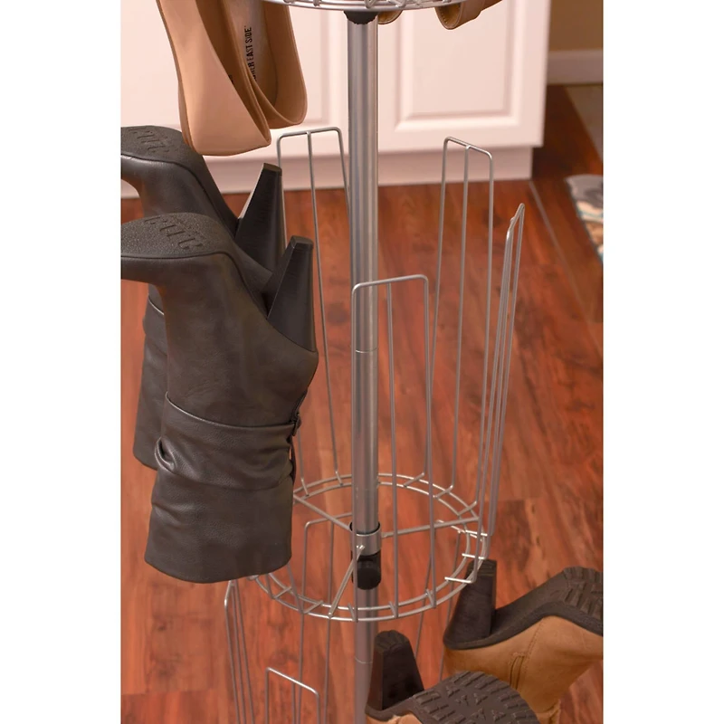 Household Essentials 3-Tier Adjustable Revolving Shoe Rack