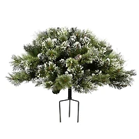 36" Glittery Bristle® Pine Urn Filler with Battery Operated LED Lights