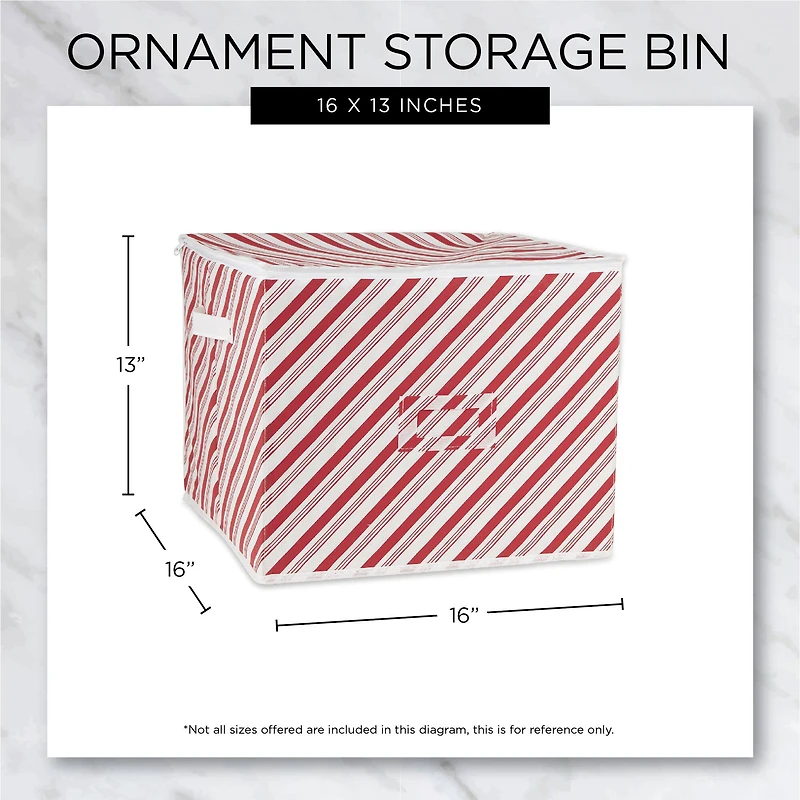 DII® Holiday Candy Stripe Print Large Ornament Storage