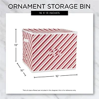 DII® Holiday Candy Stripe Print Large Ornament Storage