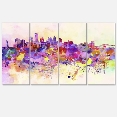 Designart - Purple New York Skyline