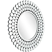 Silver Glass Starburst Wall Mirror with Teardrop Embellishment 31" x 1" x 31"