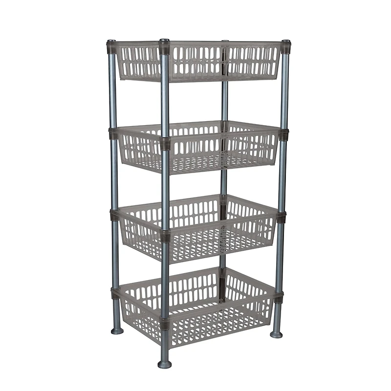 Kitchen Details Smoke Gray 4-Tier Slim Shelf