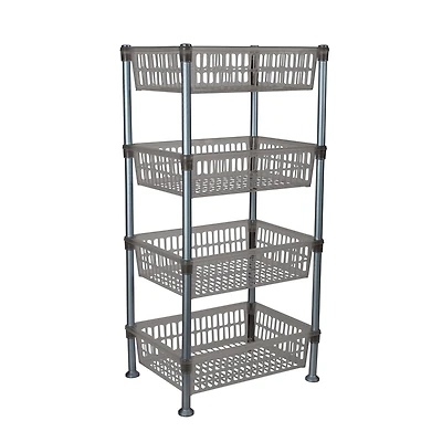 Kitchen Details Smoke Gray 4-Tier Slim Shelf