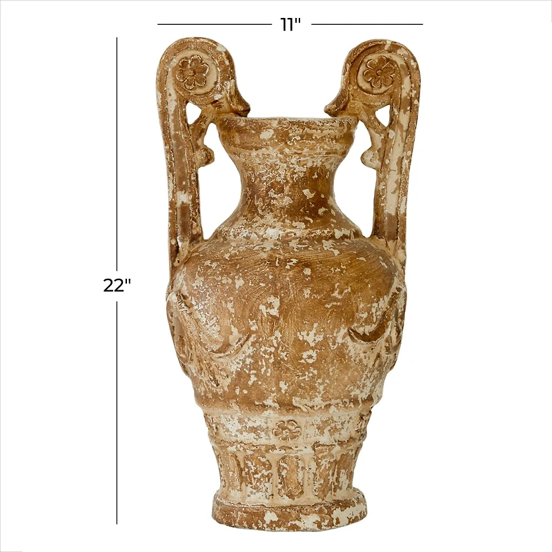 Light Brown Resin Farmhouse Vase, 22" x 11" x 11"