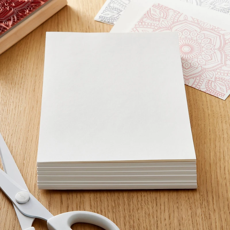 12 Packs: 100 ct. (1,200 total) White Dove 5.5" x 7.5" Cardstock Paper by Recollections™