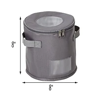 Honey Can Do Gray 8" Round Dinnerware Storage Box