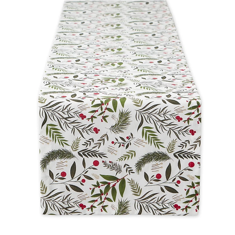DII® 108" Holiday Sprigs Printed Table Runner