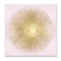 Stupell Industries Minimal Abstract Glam Sunburst Lines Over Pink,12" x 12"