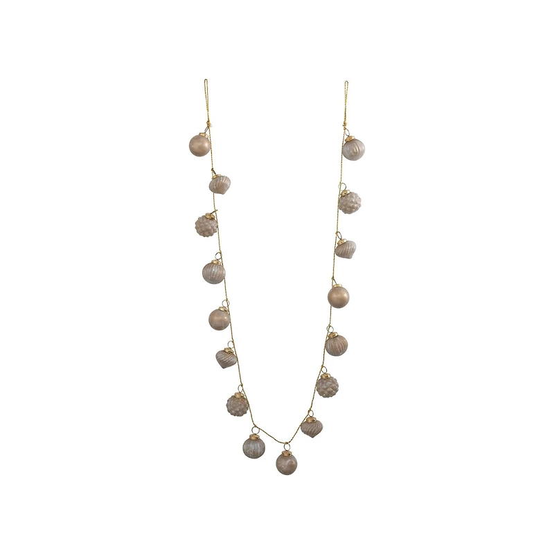 Hello Honey® 6ft. Marbled Taupe Embossed Mercury Glass Ball Ornament Garland