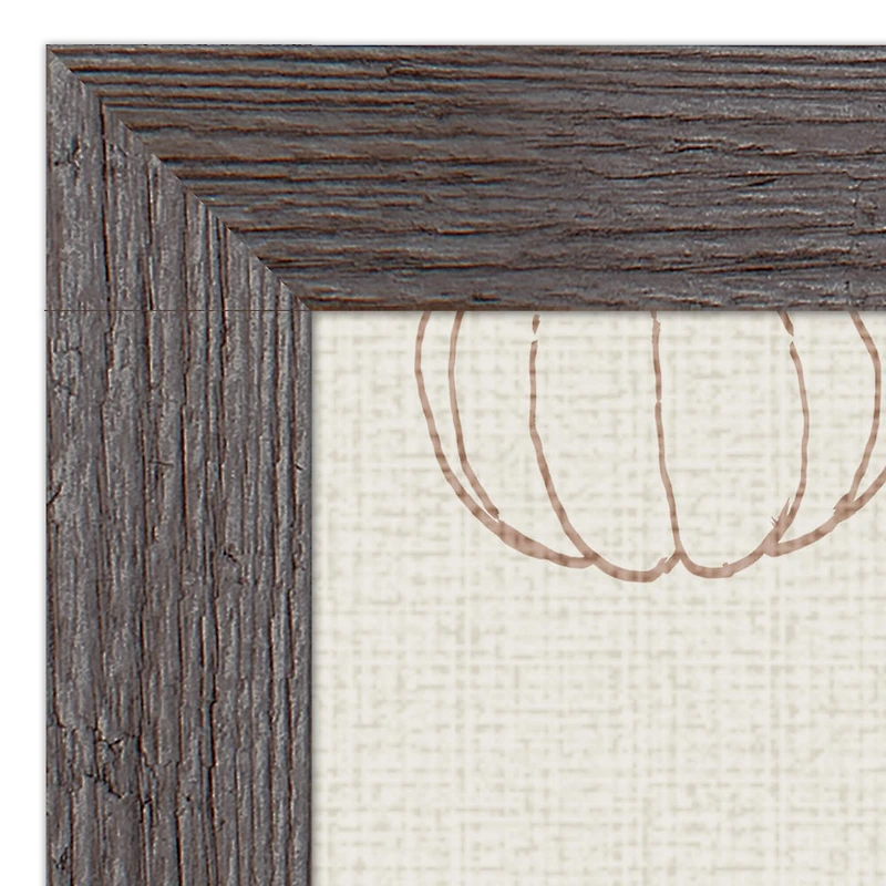 Dusty Rose Pumpkin Give Thanks Print in Western Gray Frame