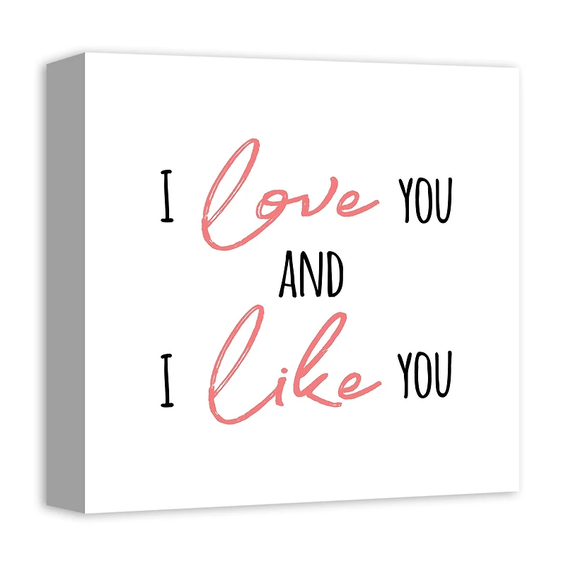 I Love You and I Like You Canvas Art
