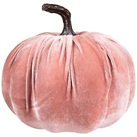 6.25" Pink Velour Pumpkin Fall Harvest Decoration
