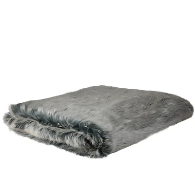 White & Gray Super Plush Throw Blanket